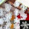 Festes de festas WS 12 pcs Árvore de Natal plástica decorações de floco de neve natal branco neve