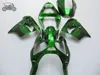 Gratis Custom Motorcycle Onderdelen voor Kawasaki ZX9R Fairing Kit 2000 2001 Ninja ZX-9R 00 01 ZX 9R GROENE BLACK FACKINGS SET YY22