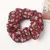 فرق لطيف الشيفون Scrunchies المرأة Scrunchy مطاطا الشعر بنات اكسسوارات للشعر لطيف الكرز طباعة ذيل حصان حامل المطاط العلاقات الشعر