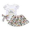 2020 sommer Kinder Mädchen Kleidung Set Große Schwester Kleine Schwester Passenden Outfit Kurzarm Baumwolle Strampler Rock Hose Kind Outfit2518716