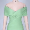 OCSTRADE Summer Fashion Women's Off Ramię Bandaż Dress 2020 New Sexy Draped Green Bandage Dress Rayon Night Club Party Dress