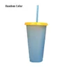 الملونة 700ML تغيير درجة الحرارة كوب بلاستيك معزول بهلوان الشرب مع الأغطية والحنان سحر القهوة القدح زجاجة المياه 08