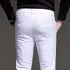 Ny 2019 Mens Slim Fit Business Dress Pants For Men Suit Pants Ankellängd Män Summer Formell kostym Byxor Black White Blue212Q