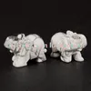 10pcs cristallo howlite fortunato elefante reiki infuso bianco turchese pietra preziosa intaglio elefante scultura animale spirito pietra metafisico regalo