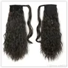 Lange maïskrullende echte haarstukken Trekkoord Paardenstaartextensies voor Dames Maleisische Remy Hair Extensions 140G