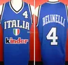 Marco Belinelli # 4 Camisetas de baloncesto Gianluca Basile # 5 Danilo Gallinari # 8 Equipo Italia Italia Italiano Retro Hombre Cosido Personalizado Cualquier nombre