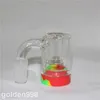 Hookahs Mini Catcher de cinzas de vidro de vidro 14mm-14mm Bong Rig Ashcatchers com base para plataformas de óleo de silicone