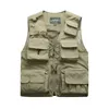 Outdoor Heren Tactical Fishing Vest jas man Multi Pockets Mouwloze reisjassen 5XL 6XL 7XL