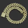 19mm Prong Cuban Link Choker Full Iced Out Chain Bling Hip Hop Dad Jewelry1251P