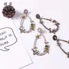 diamantes moda- pérolas brincos pendurados para strass liga mulheres luxo brincos chandelier de férias de praia flores de jóias 2 cores