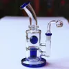 Kleine Shisha Bunte Wasser Bongs Glasrohre Recycler Öl Rigs Dab Becher Quarz Banger Schüssel Bubbler Rauchen Perc 14mm