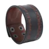 New Mens Black Real Leather Cuff Bqngle Bracciali per uomo ragazzi Semplice modello inciso Bracciale in pelle Gioielli Regali per ragazzi all'ingrosso