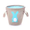 Easter Basket белье Дважды Ручка зайчик корзины Дети джута Easter Bucket Розовый Зеленый Синий Кролик пасхальный сумка для хранения