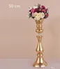 Ouro flor rack de 45/50 cm de vela alto da tabela do casamento titular centrais vaso decoração evento chumbo estrada partido