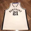 2001-02 UK Kentucky Wildcats College Tayshaun Prince # 21 Retro Basketball Jersey's Men's Ed Numéro Custom Numéro Jerseys