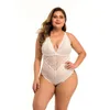 Damen Sexy rückenfreier Midnight Floral Lace gepolsterte Körbchen Mesh Teddy mit überkreuzten verstellbaren Trägern Unterwäsche Nachtwäsche Dessous Plus Size