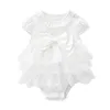 Newborn Baby Girl Rompers Lace Bow Birthday girls princess Jumpsuit Baby sleeveless for summer Tulle Cupcake Dress9882147