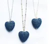 Collier pendentif en pierre de lave en forme de cœur pour femmes, chaîne de clavicule, diffuseur d'huile essentielle d'aromathérapie, colliers en pierre en forme de cœur pour femmes