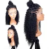 360 laço frontal peruca excêntrico encaracolado 130% natural densidade 360 ​​peruca rabo de cavalo alto dianteira do laço do cabelo humano peruca para mulheres negras