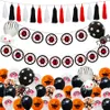 Halloween Balloon Set Horror Eye Pull Bandiera Latex Alluminio Foil Ballons Halloween Party Decorazione festival Attacchi JK1909