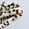 Zima Nowe Dzieci Zimowe Leopard Zwierząt Print Furs Szalik Ciepłe Dzieci Dzieci Futerko Collar Neck Warmer Neckerchief Cross Scarves D19011003