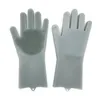 Rubber gloves cleaning tools silicone pet hair scrubber household room kitchen washing multi function all in one long arm
