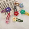 Dziewczęta Rainbow Flower BB Hair Clips żywica do włosów Dzieci Kobiety wielokolorowe słowo folder