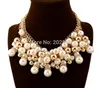 Ny modell Big Chunky Chain Pearl-halsband för guldfärg, finkvalitet Pearl Multi-Layer Halsband bröllopsfest