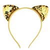 2020 Cute Glitter Flip Sequins Cat Ear Hairband lace ribbon Girls Reversible Flip Sequined Hair Clasp Hair Hoop Kids Women Headres1725340