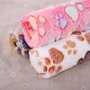 Soft Dog Bed with Cute Paw Prints for Kennels Reversible Fleece Crate Pet Mat Machine Washable Blankets