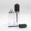 8 ml forma oblata tubo vuoto lucidalabbra contenitori per rossetto ricaricabili coperchio nero punta pennello applicatore bacchetta per trucco ricaricabile labbra fai da te