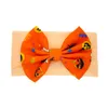 13*10cm Kids Big Bow Headbands baby nylon halloween pumpkin ghost printed Bows Hairbands for Girls Headwear Accessories M387