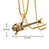 Fashion Rock Guitar Necklaces HIP HOP Musical Stainless Steel Necklace Pendant For Men Women Jewelry Gift 2 Colors6660022