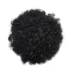 Afro Puff Encaracolado Rabo De Cavalo Cabelo Humano Chignon Com Dois Pentes De Plástico Curto Casamento Falso Cabelo Bun Para Mulheres Africanas Updo Clipe em Rabo De Cavalo