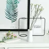 Creative Iron Line Flower Pot Plant Vase Stand Postcard Clip Holder Frame Home Decor Photo Frame