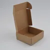 Liten present Wrap Box Kraft Paper Boxbrown Cardboard Handgjorda tvål Vita svarta förpackningssmycken4656060
