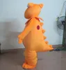 2019 Costume da mascotte personaggio dei cartoni animati dino dinosauro di colore arancione di alta qualità per adulti