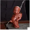 茶ペット飾り中国の民俗芸術紫粘土の装飾工芸品の置物Little Monk Yixing Baby Boy Spray Peeティーアクセサリーが好ましい