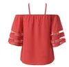 Tops-magliette sexy Nuove donne Summer Tees Black Red Short ShortS fluoroscopia da donna Wear Chiffon Gallus size S-XXL