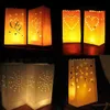 20 stks Bruiloft Decoratie HeartShaped Flame Vertragende Papier Kaarszak DIY Handgemaakte Papier Lantaarns Festival Romantische Decoratieve Kaars Tas