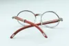 natural wood legs optical glasses 7550178-B high quality whole diamond wrapped glasses frame size: 55-22-135mm