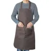 Imperméable Long Tablier De Cuisine Pour Hommes Femmes Cuisine Bib Tabliers Robe Café Griller BBQ Chefs Cuisine Cuisson Restaurant Avec Pock2093