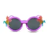 Fashion Kids Sunglasses Flash Powder Unicorn Round Frame Child Sun Glasses Colorful Cute Baby Eyewear 6 Colors5372178