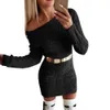 CYSINCOS Sexy Sweater Dress Women Autumn Mini Long Sleeve Pink White Black Knitted Dresses 2019 Bodycon Winter Ladies Vestidos