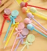 Novelty Plastic Kawaii Candy Color Pens Shape Ball Point Lollipop Ballpoint Pen Cute Stationery School Supplies GB1468
