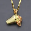 Mens Hip Hop Necklace Jewelry Ice Cream Styrofoam Cup Iced Out Pendant Hiphop Halsband264u