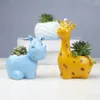 Résine Pot De Fleur Mini Planteurs Succulents Pot Moderne Animal Flowerpot Jardin Cactus Pots Décoration De La Maison Accessoires RRA2139