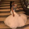 2020 Afrikanska svarta tjejer Prom Klänningar Högkvalitativ sjöjungfrun Långärmad applikationer Holidays Party Gowns Plus Size Custom Made