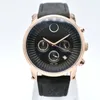 発売中 42 ミリメートルミリタリークロノグラフファッションレザークォーツメンズ腕時計デイデイト男性デザイナー腕時計卸売ギフト男性腕時計モントルオム