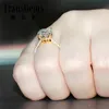 Moissanite Engagemenet Ring 14k 585 Желтовое золото диаметром 4 карата 10 мм FG Color Moissanite обручальное кольцо с акцентами для женщин Y1908901734